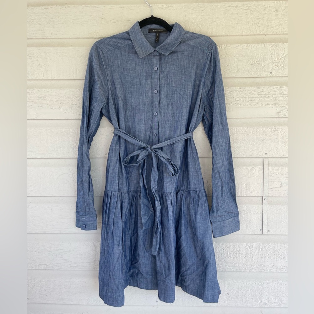 BCBG Blue Long Sleeve Dress